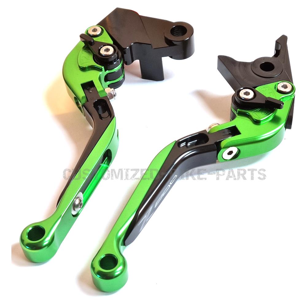 Kawasaki Z800 2013-2018 Adjustable Clutch Brake Lever Set - Black / Green