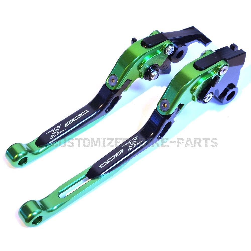 Kawasaki Z800 2013-2018 Adjustable Clutch Brake Lever Set - Black / Green