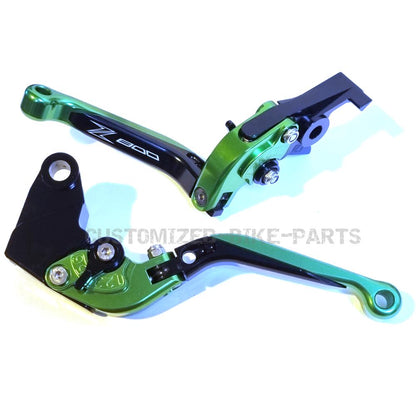 Kawasaki Z800 2013-2018 Adjustable Clutch Brake Lever Set - Black / Green