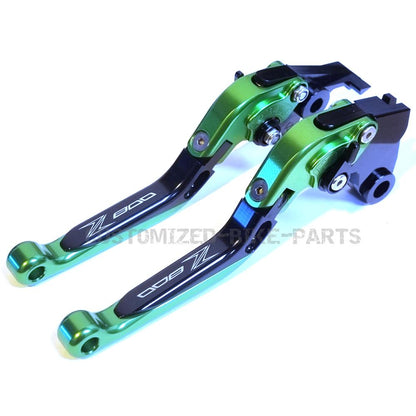 Kawasaki Z800 2013-2018 Adjustable Clutch Brake Lever Set - Black / Green