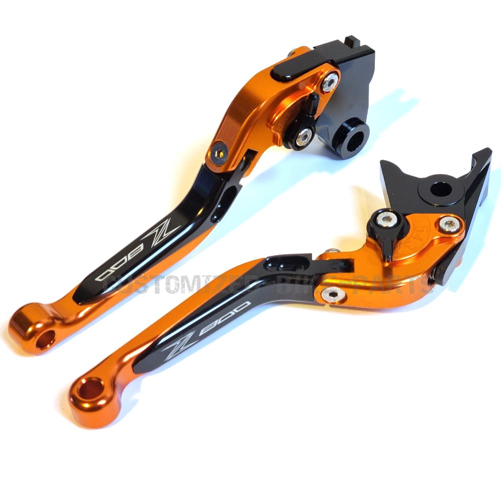 Kawasaki Z800 2013-2018 Adjustable Clutch Brake Lever Set - Orange / Black