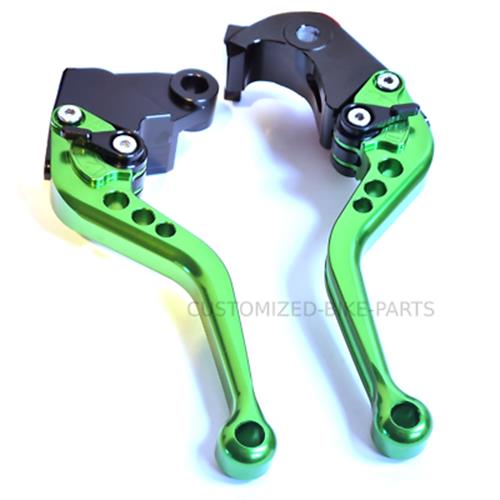 Short Green Clutch & Brake Levers For Kawasaki Z750R 2011-2012