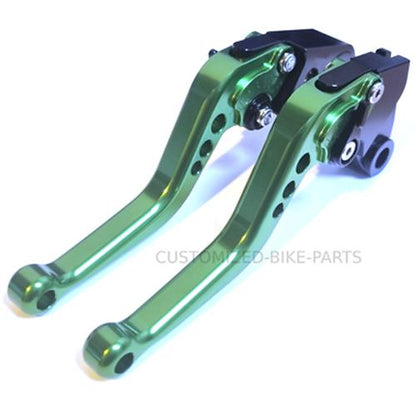 Short Green Clutch & Brake Levers For Kawasaki Z750R 2011-2012