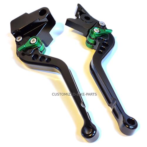 Long Black Green Clutch & Brake Levers For Kawasaki Z900 2017-2024