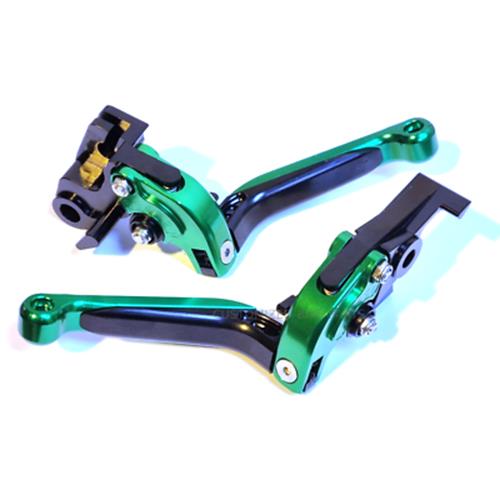 Green / Black Adjustable Clutch Brake Lever Set Kawasaki ER-6F / EX-6 2009-2016