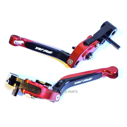 Red / Black Adjustable Clutch & Brake Levers Yamaha YZF-R6 2017-2022