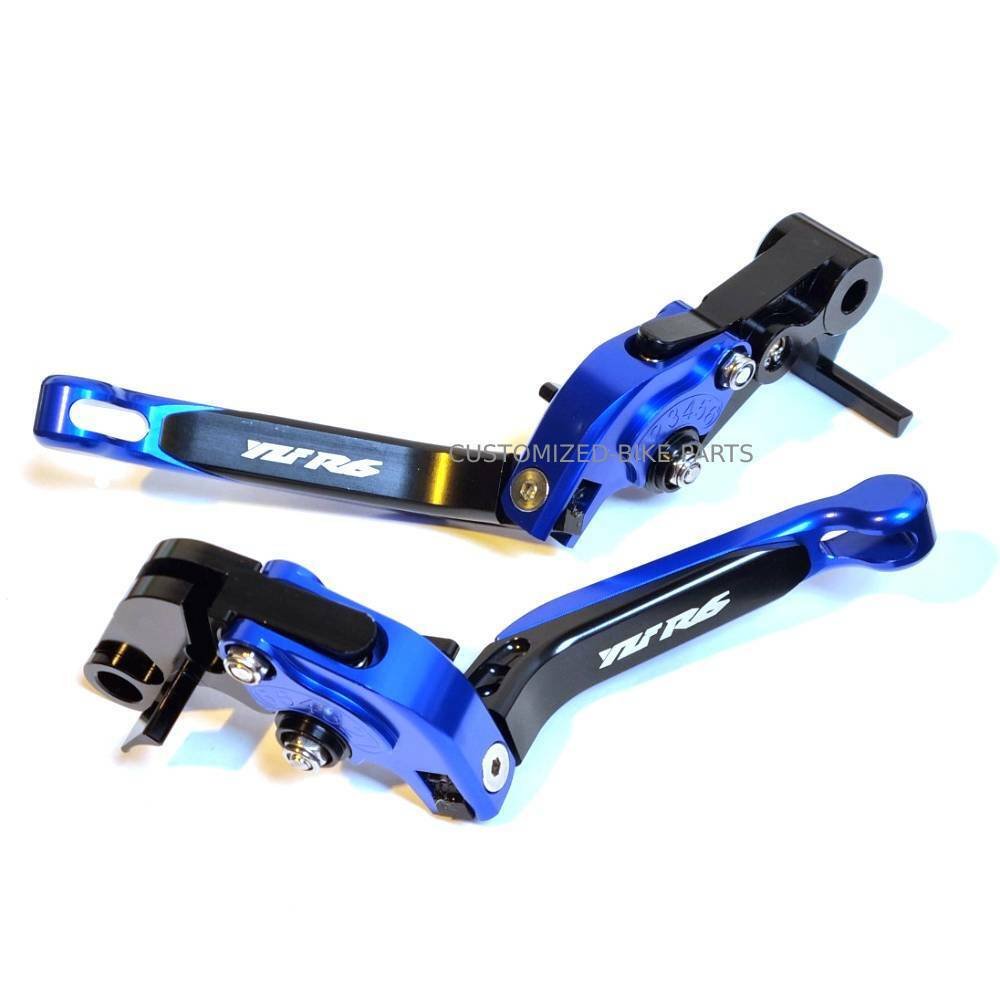 Blue / Black Adjustable Clutch & Brake Levers Yamaha YZF-R6 2017-2023