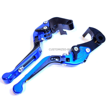 Blue / Black Adjustable Clutch & Brake Levers Yamaha YZF-R6 2017-2023