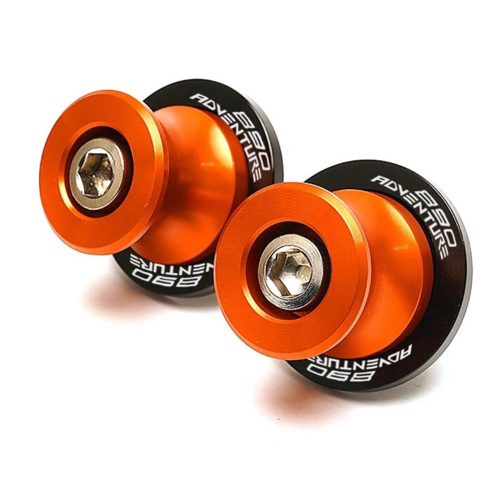 Orange Rear Swingarm Spools Paddock Stand Bobbins KTM 890 Adventure 2020-2024