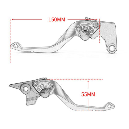 YAMAHA MT-07 2014-2024 BLACK SHORT ADJUSTABLE BRAKE & CLUTCH LEVERS SET