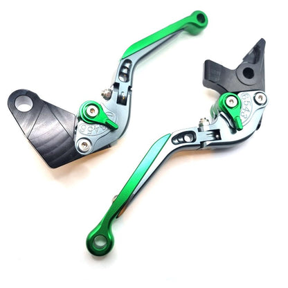 Green / Titanium Clutch & Brake Levers For Kawasaki ER-6N Ninja 650R 2009-2016