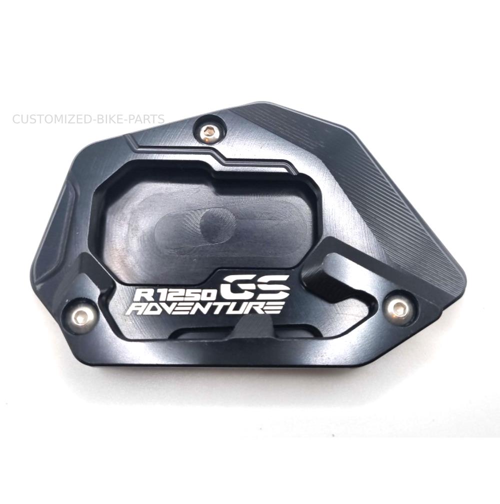 Black Side Stand Kickstand Shoe Extender - BMW R1250 GSA Adventure 2018-2023