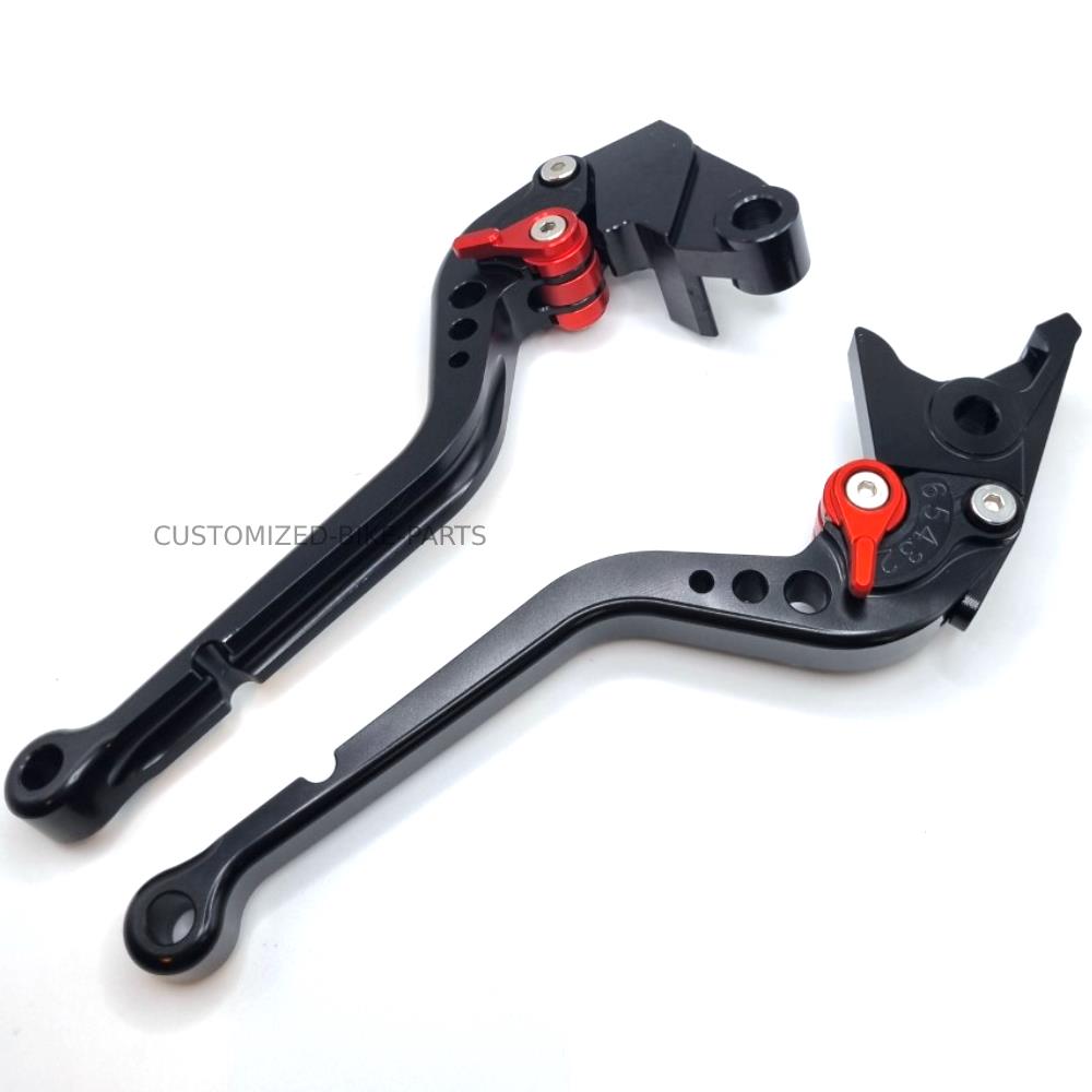 Long Black Clutch & Brake Levers - Kawasaki Ninja ZX10R 2004-2005