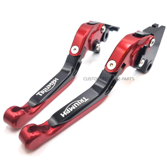 RED / BLACK BRAKE & CLUTCH LEVERS SET For Triumph Models Speed Street