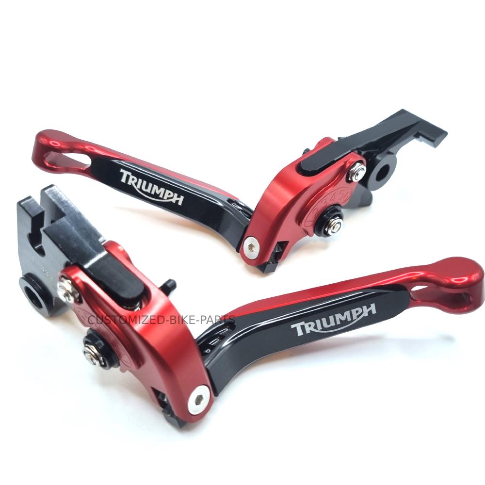 RED / BLACK BRAKE & CLUTCH LEVERS SET For Triumph Models Speed Street