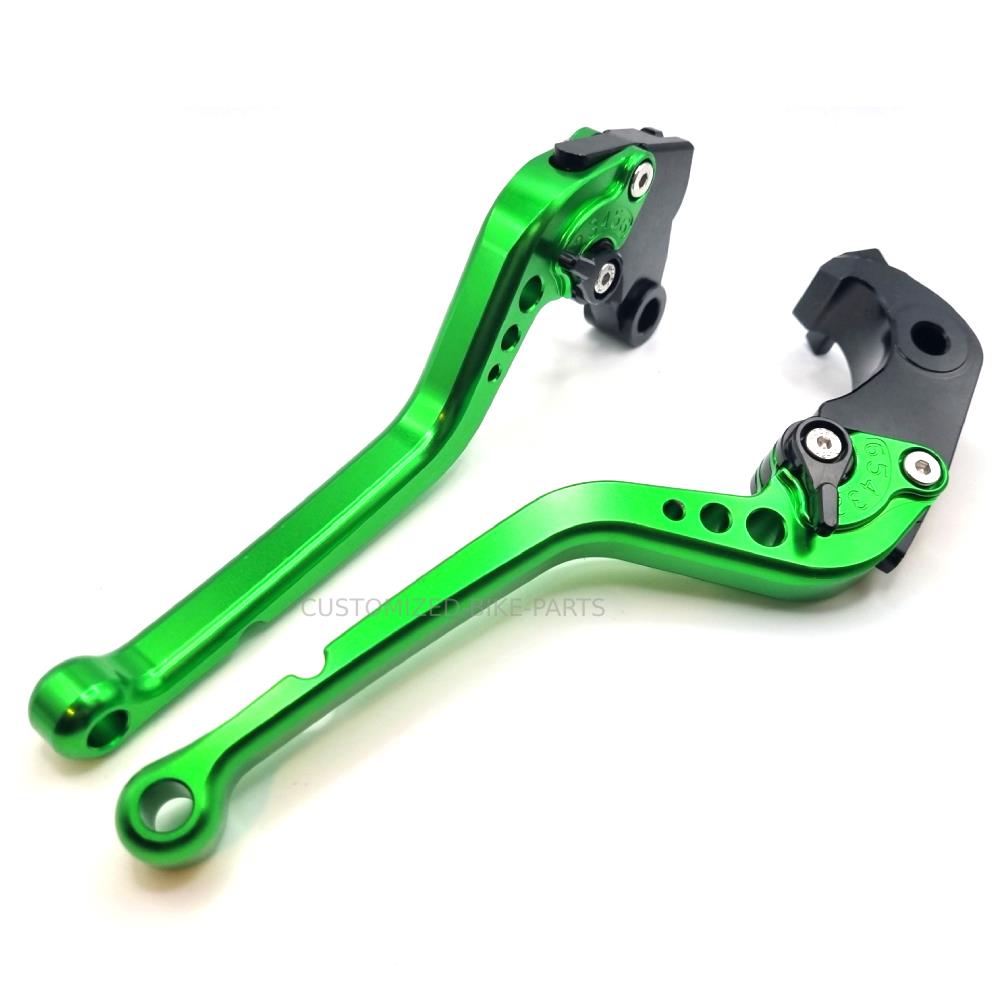 Long Green Adjustable Brake & Clutch Lever Set Kawasaki Z1000 / R 2017-2019