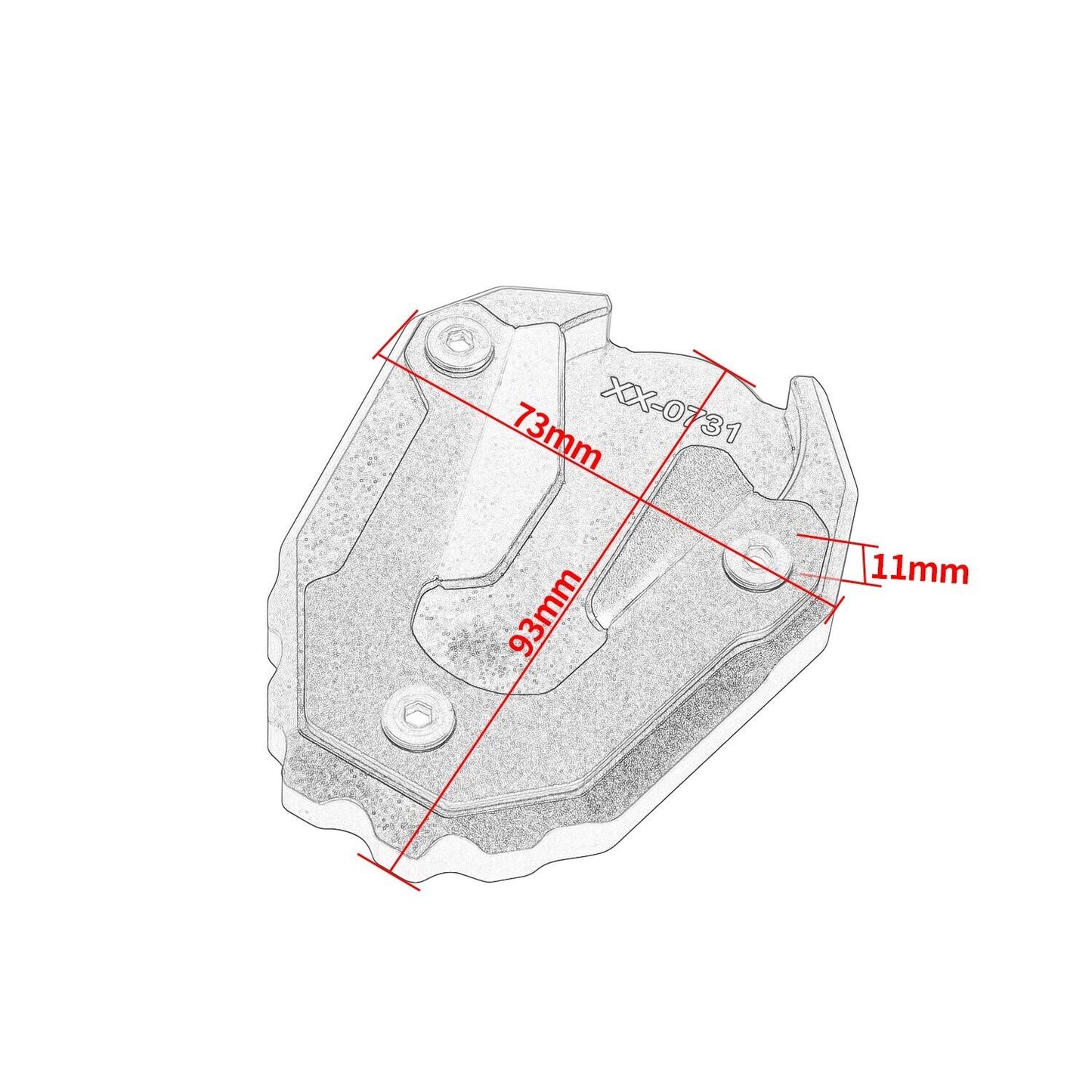 Side Stand Kickstand Shoe Extender - Triumph Tiger 900 Rally Rro 2020-2024