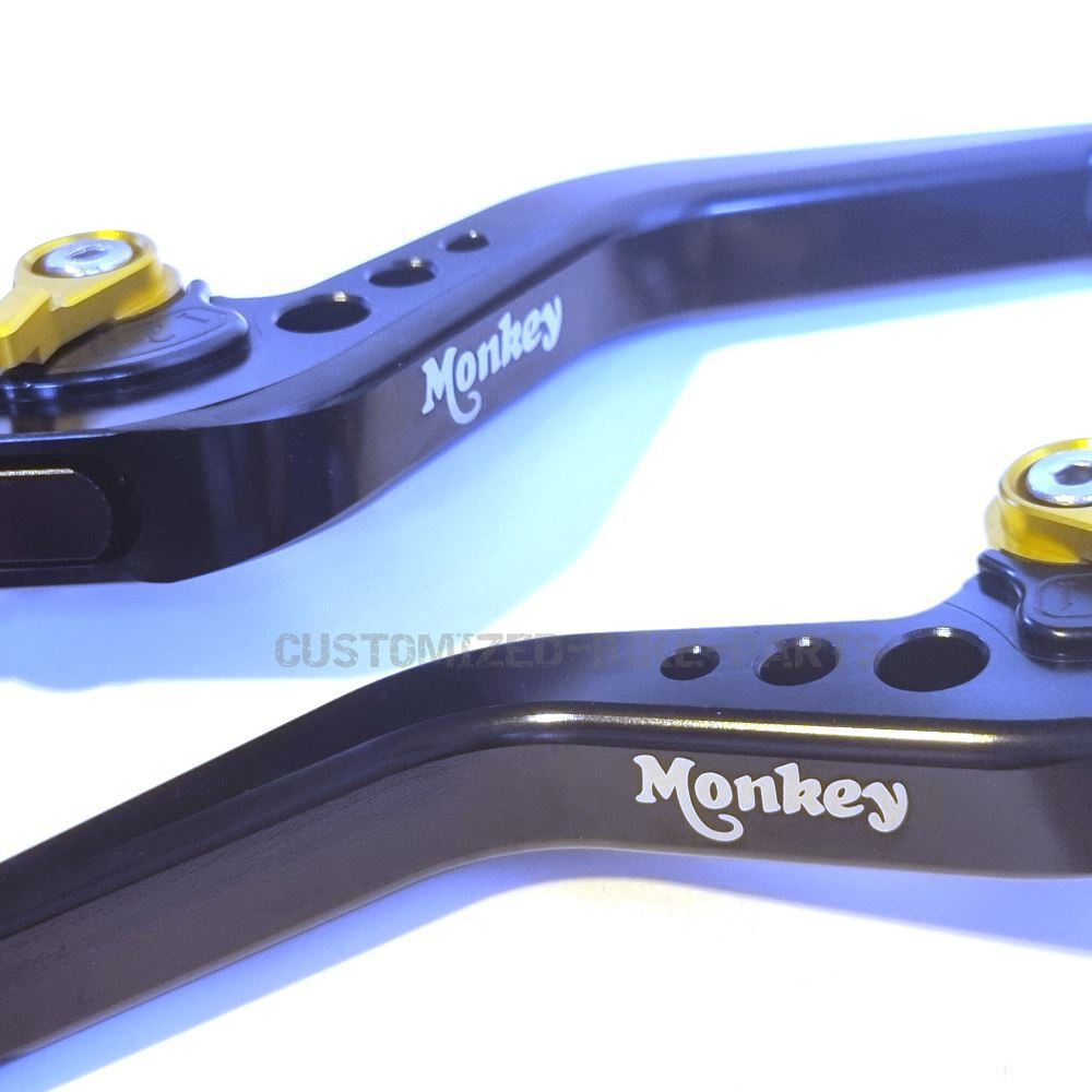 Honda Monkey Z125 2019-2023 | Short Black Gold Clutch & Brake Lever Set