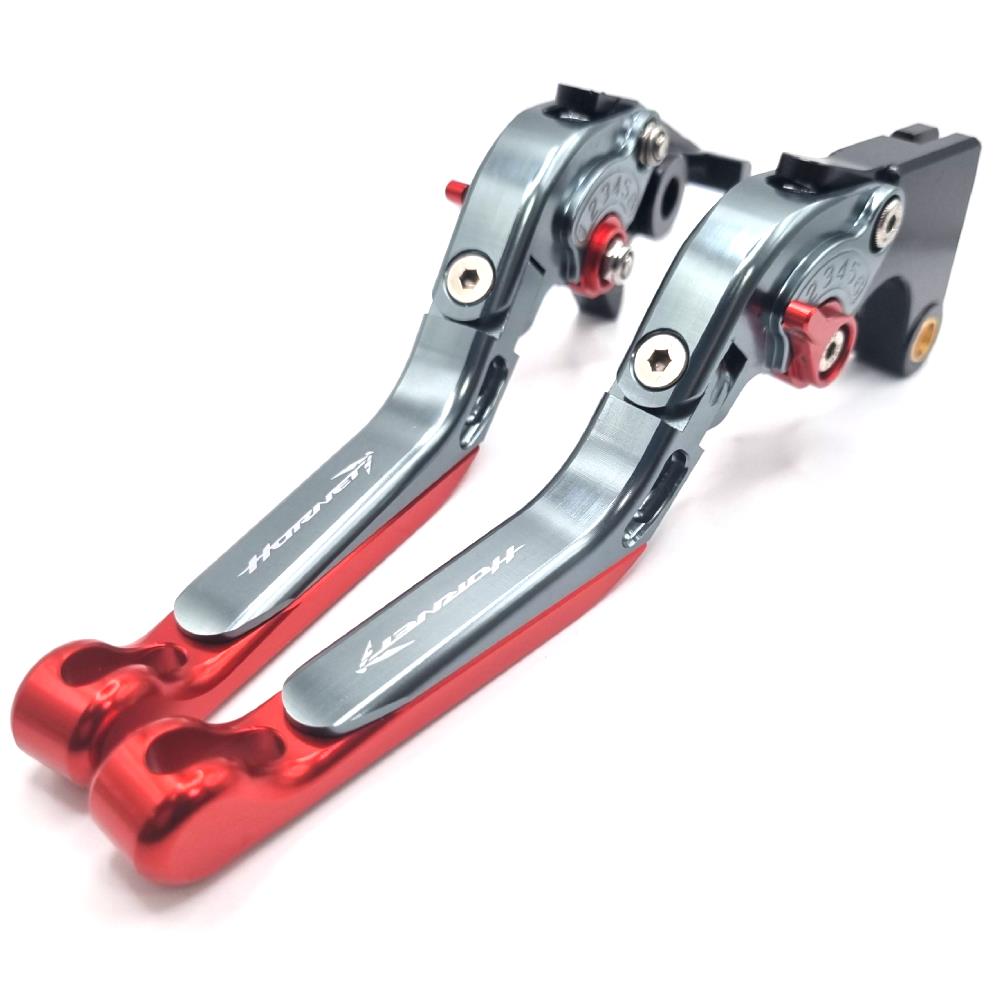 Titanium / Red Adjustable Clutch & Brake Lever Set For HONDA CB750 HORNET 2023-