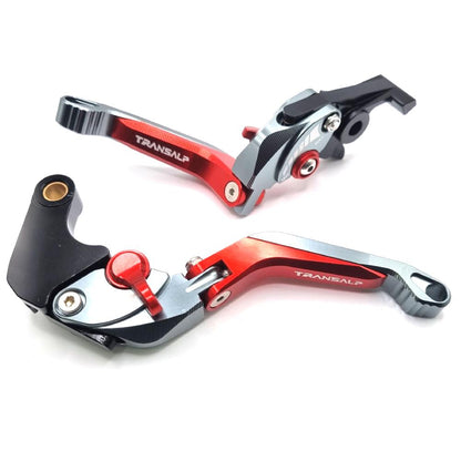 RED ADJUSTABLE BRAKE & CLUTCH LEVERS SET - HONDA TRANSALP 750 XL750 2023-2024