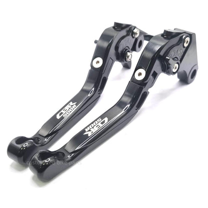 BLACK/BLACK ADJUSTABLE BRAKE CLUTCH LEVERS SET - Honda CBR500R 2022-2024