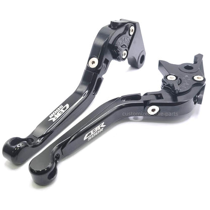 BLACK/BLACK ADJUSTABLE BRAKE CLUTCH LEVERS SET - Honda CBR500R 2022-2024