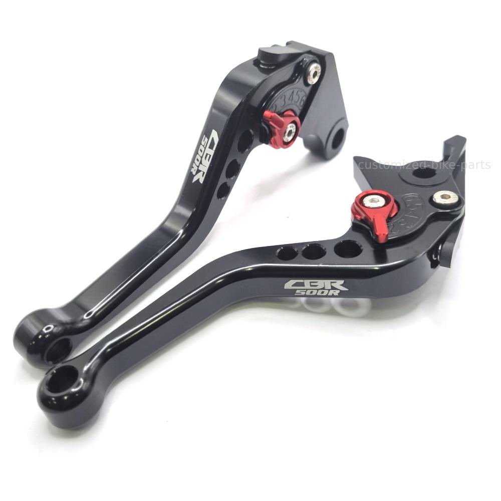 BLACK SHORT BRAKE & CLUTCH LEVERS FOR Honda CBR500R 2022-2024