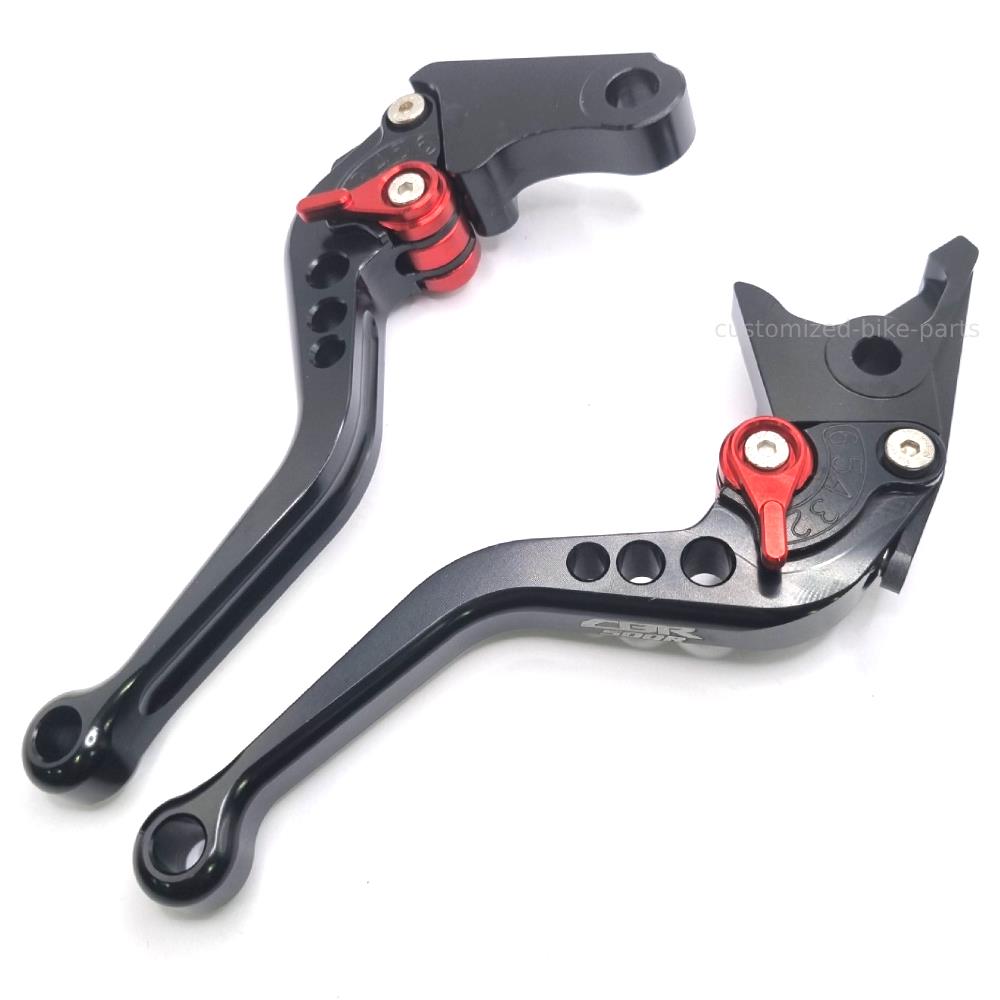 BLACK SHORT BRAKE & CLUTCH LEVERS FOR Honda CBR500R 2022-2024