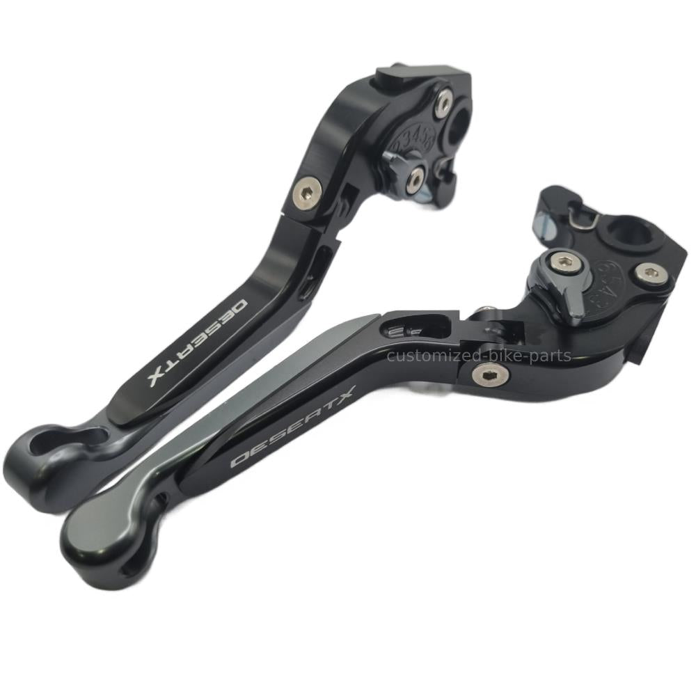 Black Grey Adjustable Clutch Brake Lever Set - Ducati DesertX Desert X 2022-2024