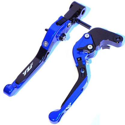 Black / Blue Brake & Clutch Levers Set Yamaha YZF-R1 R1M R1S R6 2015-2024