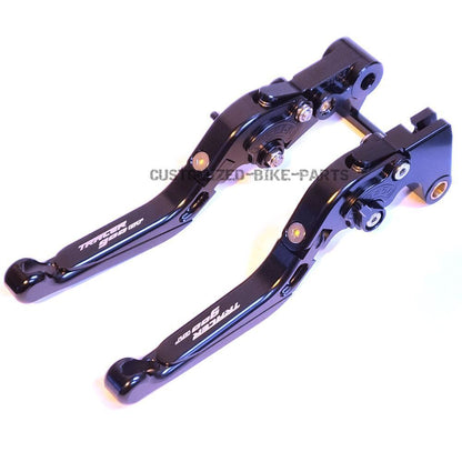 BLACK YAMAHA TRACER 900 GT 2021-2023 ADJUSTABLE EXTENDABLE BRAKE CLUTCH LEVERS