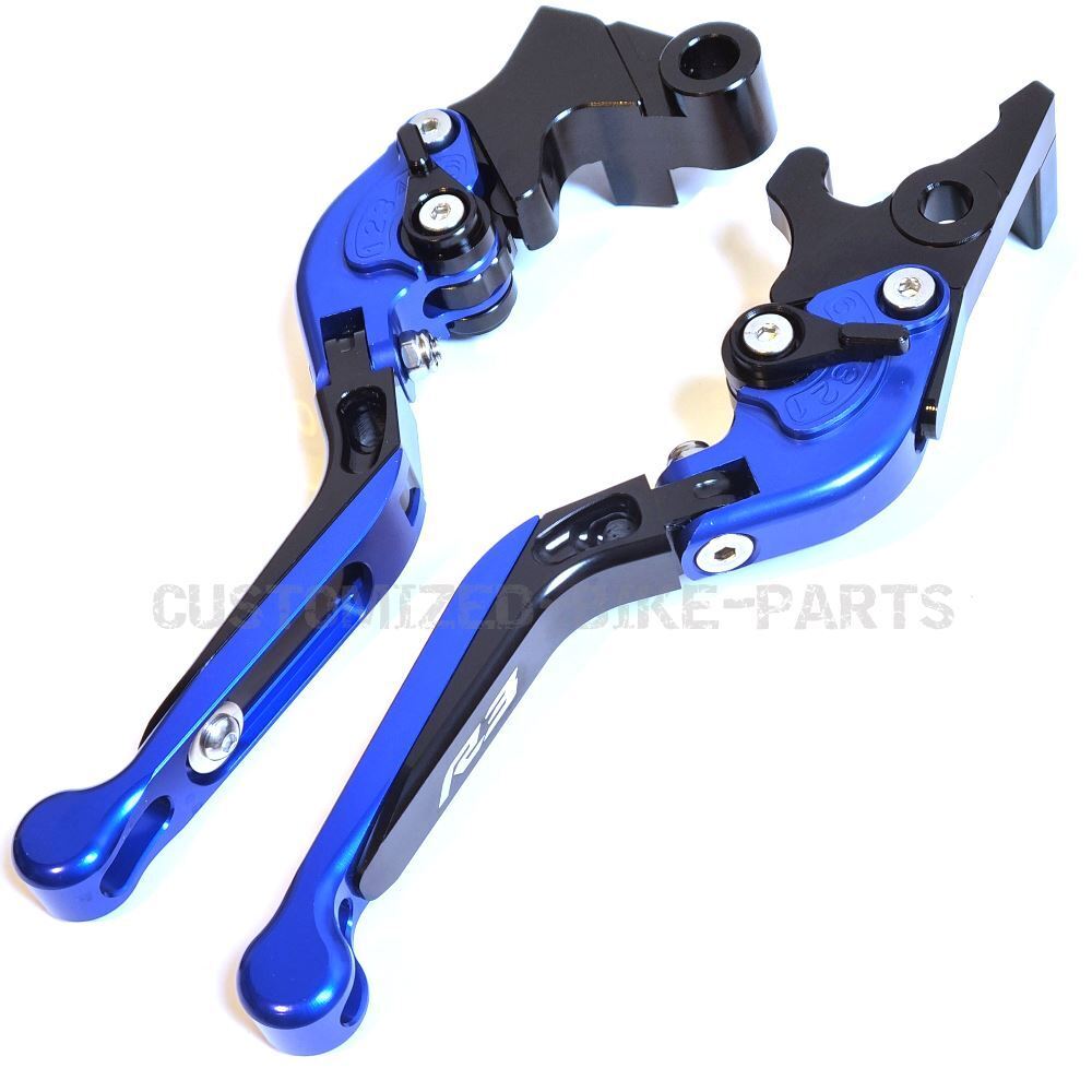 Adjustable Clutch & Brake Levers Set Blue / Black - Yamaha YZF-R3 2014-2023