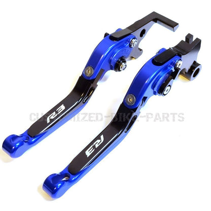 Adjustable Clutch & Brake Levers Set Blue / Black - Yamaha YZF-R3 2014-2023