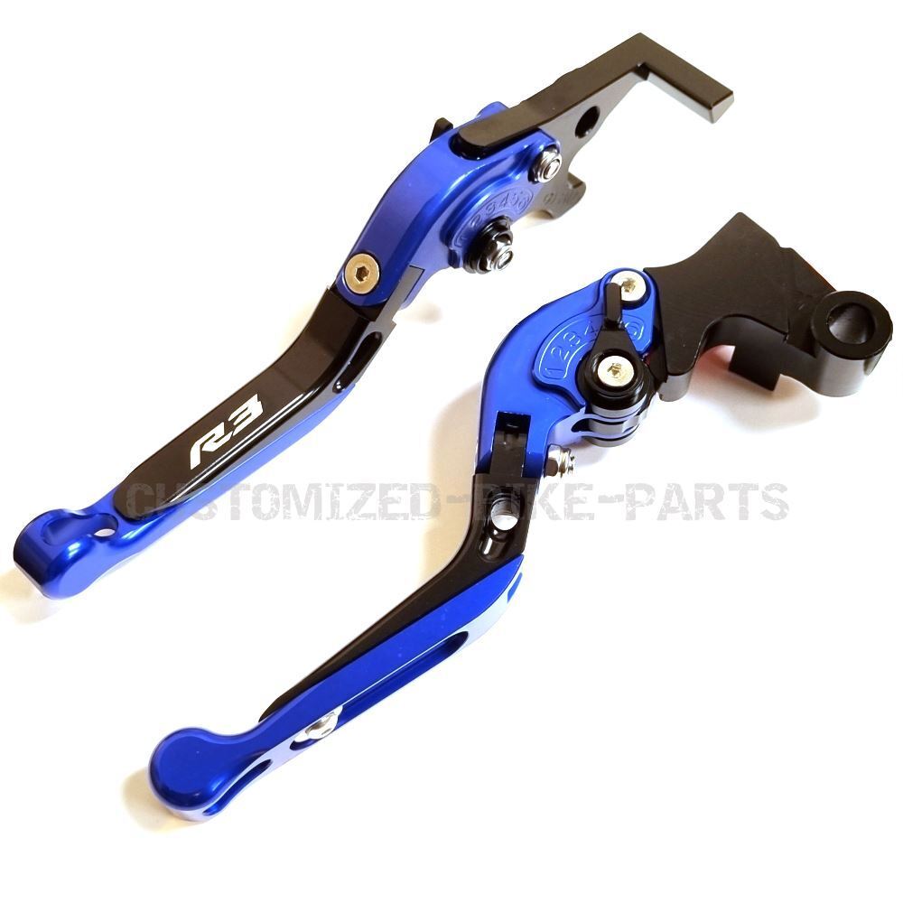 Adjustable Clutch & Brake Levers Set Blue / Black - Yamaha YZF-R3 2014-2023