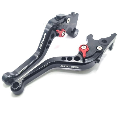 Short Black Engraved Clutch & Brake Levers - Yamaha MT-03 2016-2023